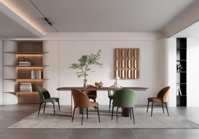 现代家居餐厅3D模型下载